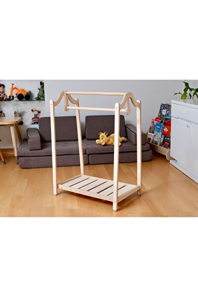 KIDOPPO Montessori Çocuk Dolabı | Askı Dolap | Açık Elbise Dolabı Gardrop | A...