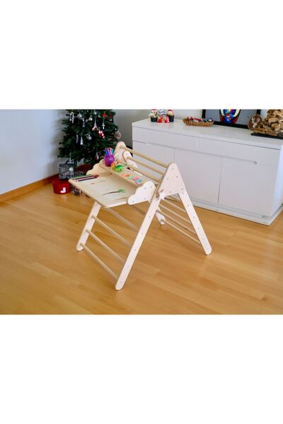 KIDOPPO Tırmanma Üçgeni ve Masa Aparatı | Pikler Üçgeni ve Aktivite Merkezi D...