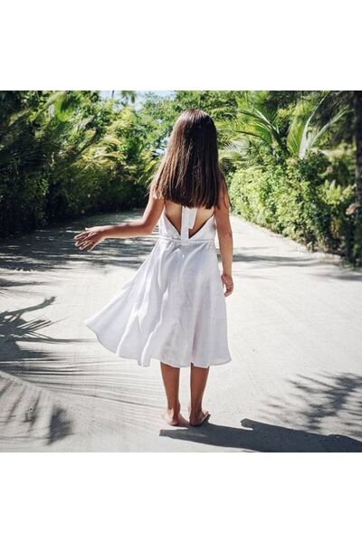 Bebeu Vintage Back Detailed Muslin Girl's Designer Dress
