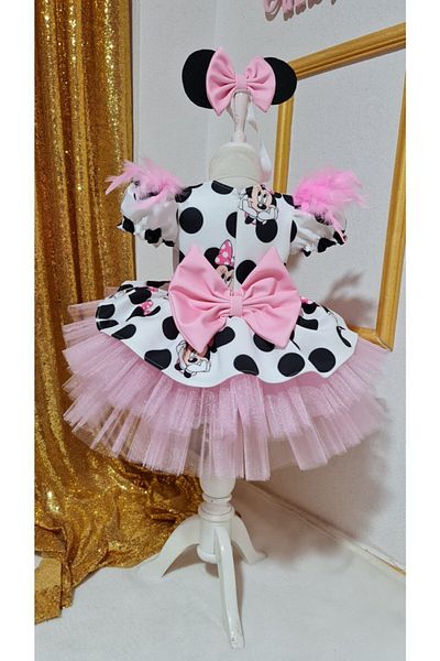 NA ADDESIGN Girl's Mickey Mouse Pink Tulle Fluffy Dress