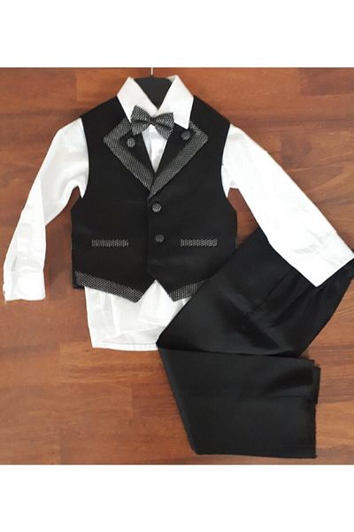 Terry Boy's Black Vest Tuxedo Suit