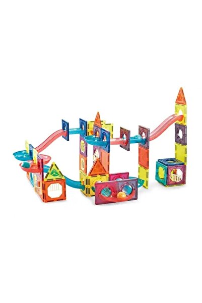 Genel Markalar Magnetic DIY Mıknatıslı manyetik yapı blokları 118 Parça Marble run Stem oyuncak seti