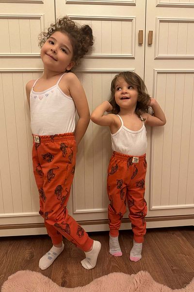 Peki 5-piece Tiger Patterned Cotton Children's Pajamas Set - Pay 4 Gift Sweatpants 15096