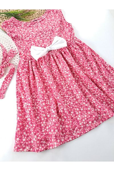 Butik Set rochie și pălărie pentru fetiță cu fundă roz