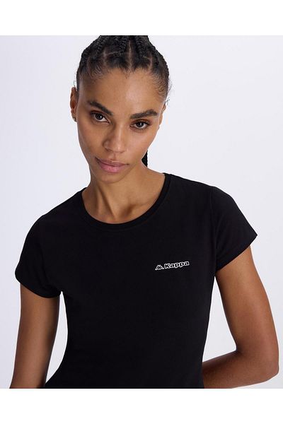 Kappa Jendy Logo - Women's Black Regular Fit T-Shirt