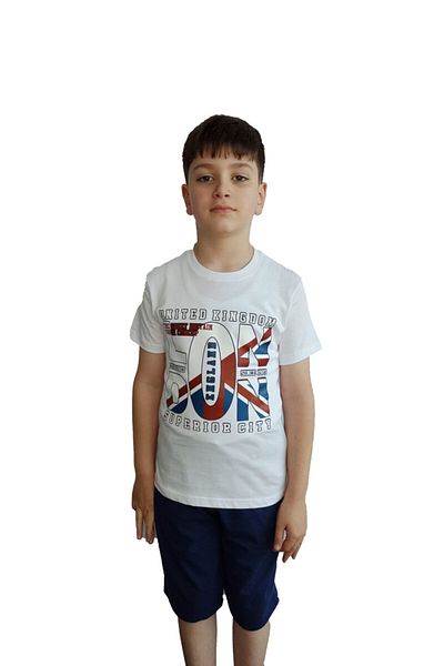 Bluence White Boy Waiter Children's Cotton T-shirt