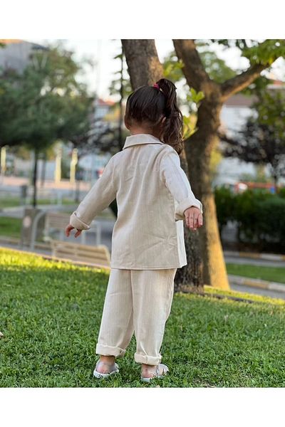 Süslüm Kids Linen Trench Set