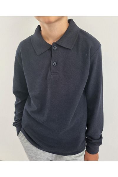 zeydan kıds LONG SLEEVE, 100% COTTON, POLO COLLAR TSHIRT FOR SCHOOL AND DAILY USE
