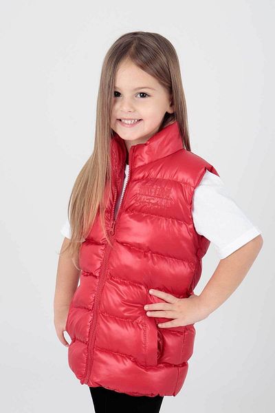 AHENGİM Girl's Embroidered Puffer Vest - Hoodless, Trendy Ak 216869