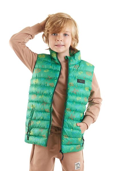 AHENGİM Boy's Trend Printed Puffer Vest - Ak214041