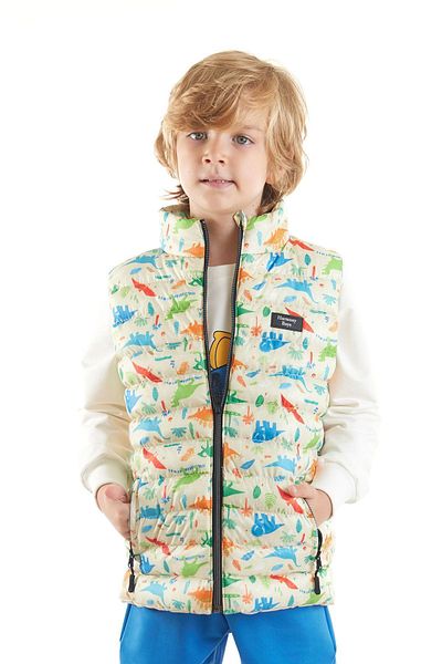 AHENGİM Boy's Dinosaur Printed Inflatable Vest - Ak 216263