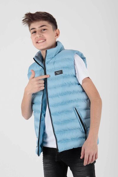 AHENGİM Boy's Hoodless Puffer Vest - Fashion Trend Ak 215354