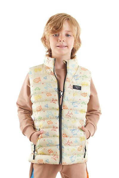 AHENGİM Boy's Trend Printed Puffer Vest - Ak214041