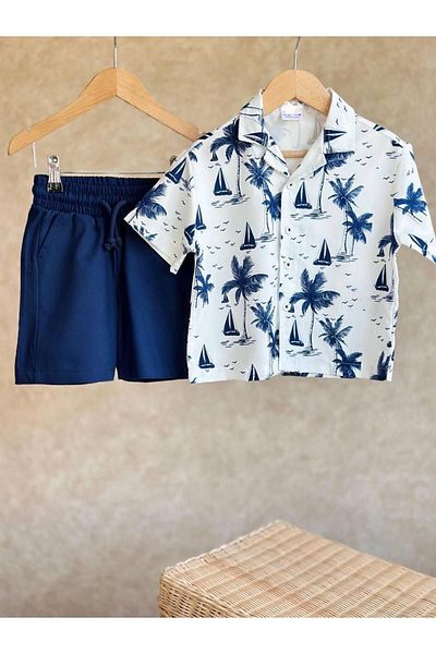 Kamber Sisters Boy's Shorts Set - Palm Tree Pattern