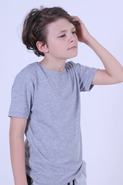 PANİO KİDS Сіра футболка унісекс для дітей 100 бавовняний екіпаж купити велик...