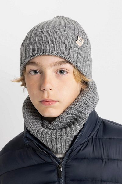 DeFacto 2-Piece Beret Scarf for Boy - A9438A824Wn