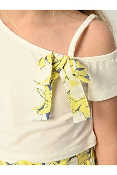 Zekids One-Shoulder Flower Patterned Girl's Set