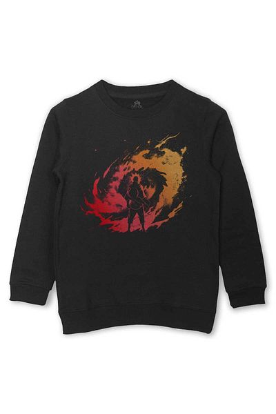 so cool Детски суитшърт с шарка на Naruto Galaxy Spiral Cosmos - черен