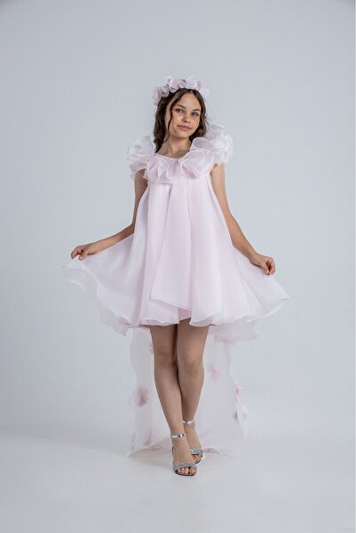 MONİTA فستان سهرة بناتي بتفاصيل زهرة ذيل