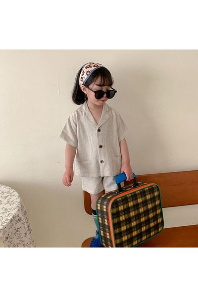 barin kids Set de pantaloni scurți pentru băieți și fete, unisex, de vară, 100% bumbac