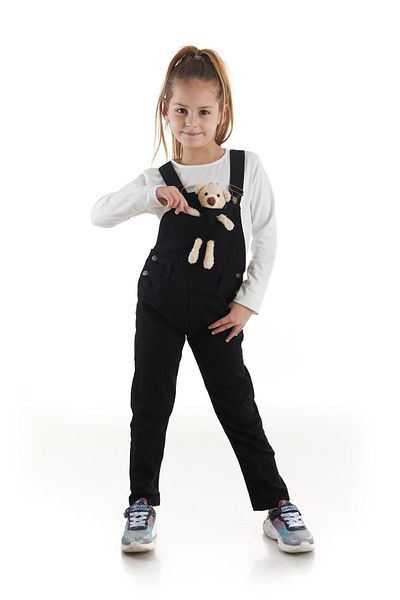 AHENGİM Girl's Jean Slopet Jumpsuit - Seasonal, Lycra and Adjustable Ak2410
