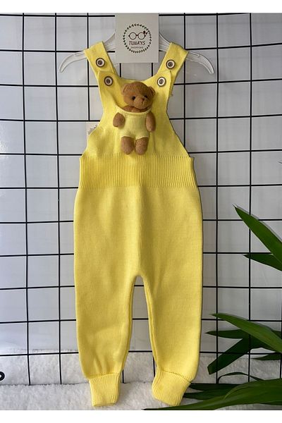 tunays shopping Adjustable Strap Knitwear Salopet with Teddy Bear Detail