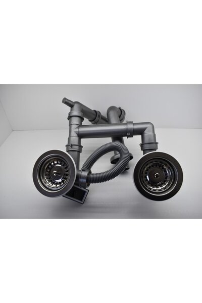 Dominox Franke Blanco Ukinox 1.5 Gözlü Granit Evye Sifon Takımı Yuvarlak Taşmalı