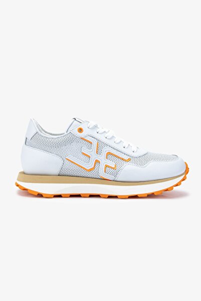 Valmenti Fabi Erkek Hakiki Deri Beyaz/Turuncu Sneakers & Spor Ayakkabı