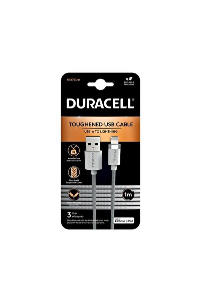 Duracell 1m Lightning To Usb-a Örgülü Şarj Kablosu - Beyaz