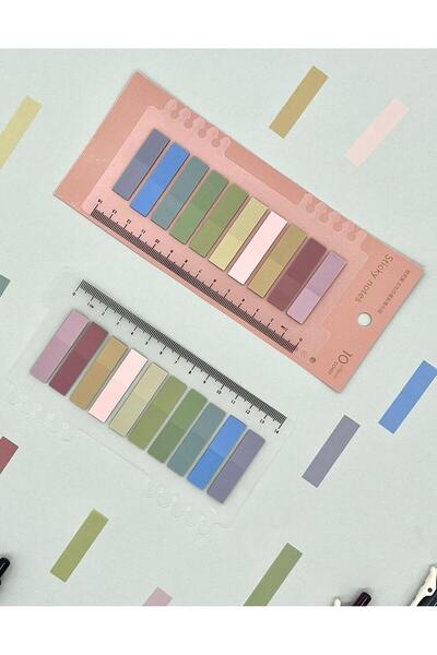 Kağıt Gemi Dükkan 10 autocolante colorate Morandi cu linie de delimitare/indice/post-it/marcaj pentru cărți/hârtie pentru note