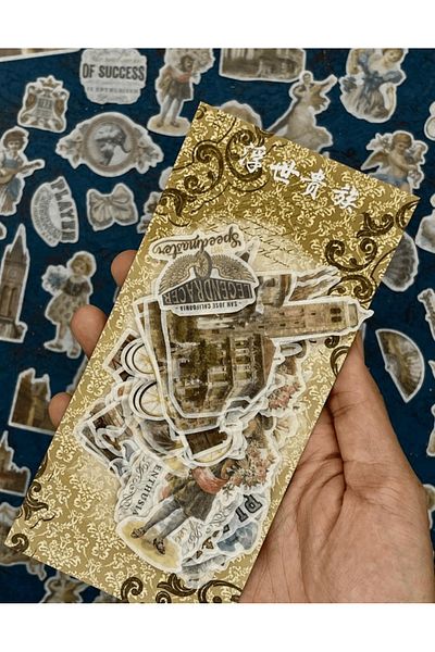 Kağıt Gemi Dükkan Vintage Victorian Art 60 Pieces Sticker Set/Decal/Label/Bullet Journal/Scrapbook