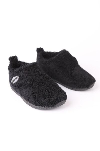 The Red Kids Papuci negri pentru copii - iarnă, velcro, branț confortabil reglabil