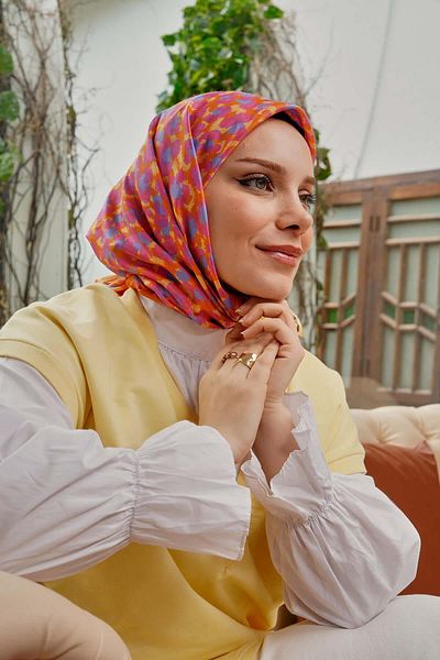 AFVENTE Pink Patterned Spotted Soft Cotton Scarf