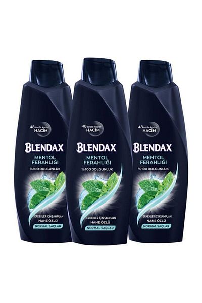 Blendax 500 Ml Menthol Shampoo for Men - X 3 Pieces