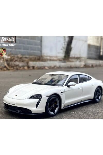 WELLY Porsche Taycan Turbo S Diecast 1.24 Ölçek Büyük Boy Metal Ojinal Lisanslı Araba Kapılar Açılır