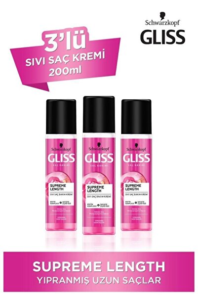 Gliss Supreme Length Sıvı Saç Kremi 200 Ml X 3 Adet