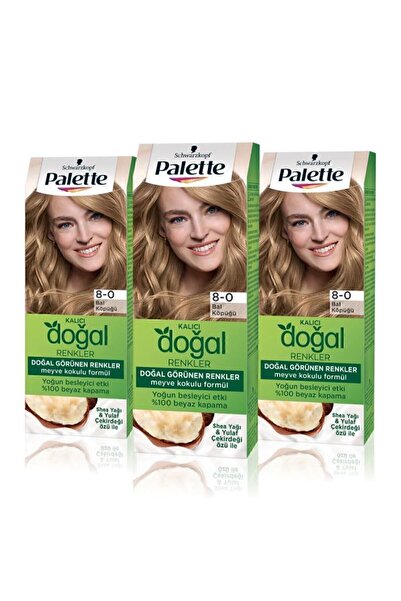 Palette Kalıcı Doğal Renkler 8-0 Bal Köpüğü Shea Yağı Saç Boyası 
X 3 Adet