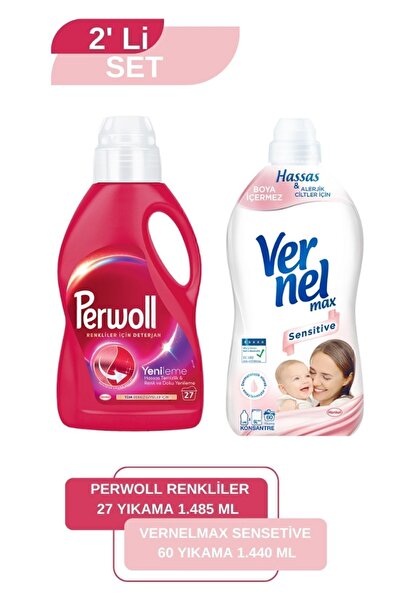 Vernel Max Sensitive 1,44L + Perwoll Renkli 1,485