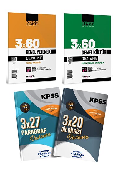 Marka Yayınları KPSS Genel Yetenek Genel Kültür 3x60 Deneme ve Paragraf Dil Bilgisi Deneme Seti (Toplam 12 Deneme)