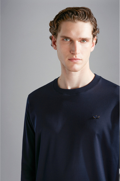 PAUL&SHARK MEN'S KNITTED T-SHIRT C.W. COTTON