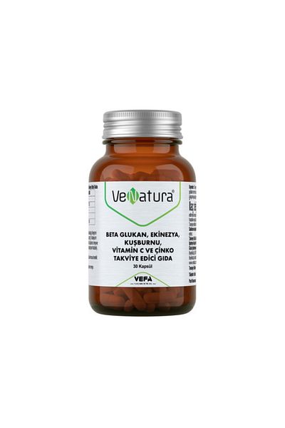 VeNatura Beta Glucan and Rosehip Echinacea - 30 Capsules Containing Vitamin C and Zinc