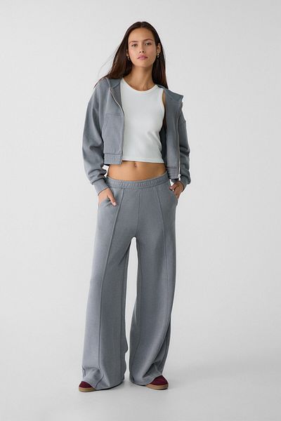 Stradivarius Soft Texture Wide Leg Pants