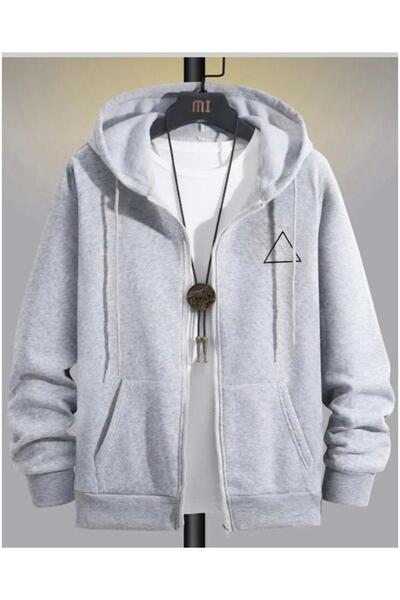 CAST COLLECTİON Jachetă de damă cu imprimeu gri - cu fermoar