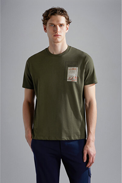 PAUL&SHARK MEN'S KNITTED T-SHIRT C.W. COTTON