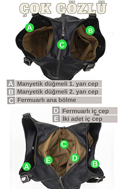 Cappadocia Vintage Geantă de umăr casual din piele PU neagră fumurie pentru femei Myra Geantă de mână moale