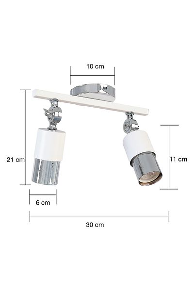 Bozyaka Aydınlatma Lotus 2-Piece Decorative Chrome Plated and White Movable Wall Sconce - Daylight Led Bulbs Included
