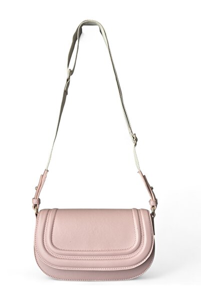 Goldies Bag Kadın Pembe Kanvas Krem Askılı Çapraz Omuz Çantası Keila