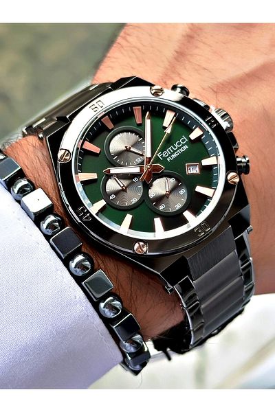 Ferrucci Men's Wristwatch - Function Fcf.13702Fm.04 Steel Cord
