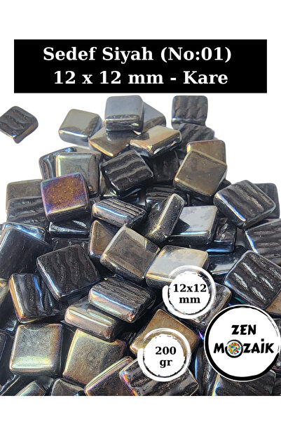 Zen Mozaik Sanatsal Mozaik Çalışmalarınız için 12x 12 mm Kare - Sedefli  Cam ...
