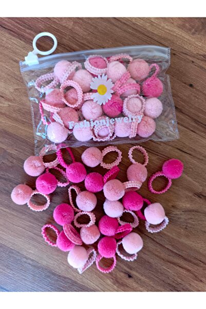 NİLZ 20-Piece Rubber Buckles with Transparent Wallets and Pom Poms